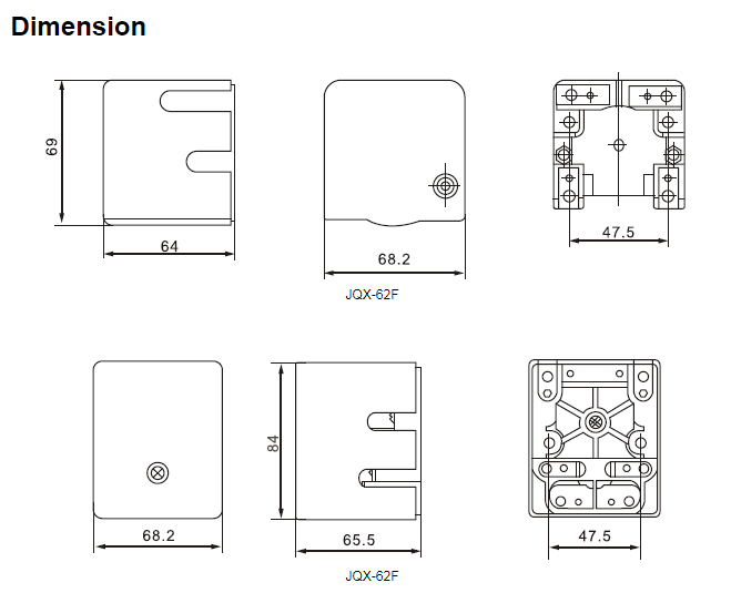 1Z 120A 250VAC 30VDC Coil JQX-62F Electromagnetic Industry Relay 0