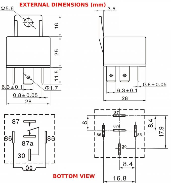 12V 30/40 Amp 5 Pin SPDT Automotive Power Relay 2