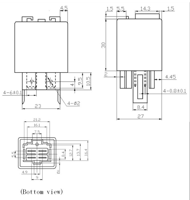 12V 30A KK17461691 Mini Transparent Fan Relay For Kia Pride Car 0