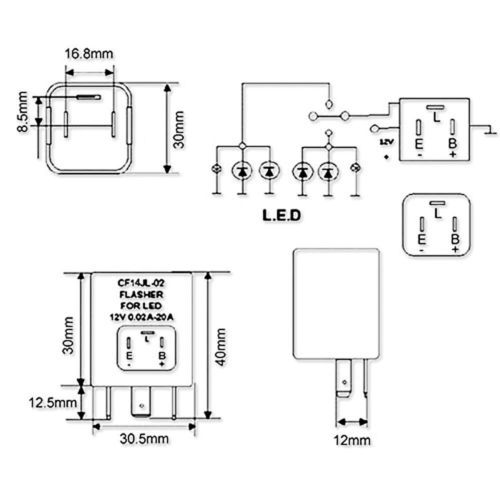 General 12v Automotive Relay 739187 Electronic Flasher 12V/24V 3P Plastic Cover 2