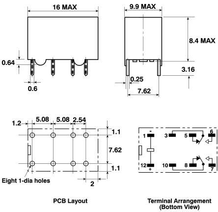 DPDT Auto Electrical Relays 12v 8 Pin PCB Automotive Relay 12V 40a 0